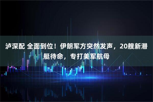 泸深配 全面到位！伊朗军方突然发声，20艘新潜艇待命，专打美军航母